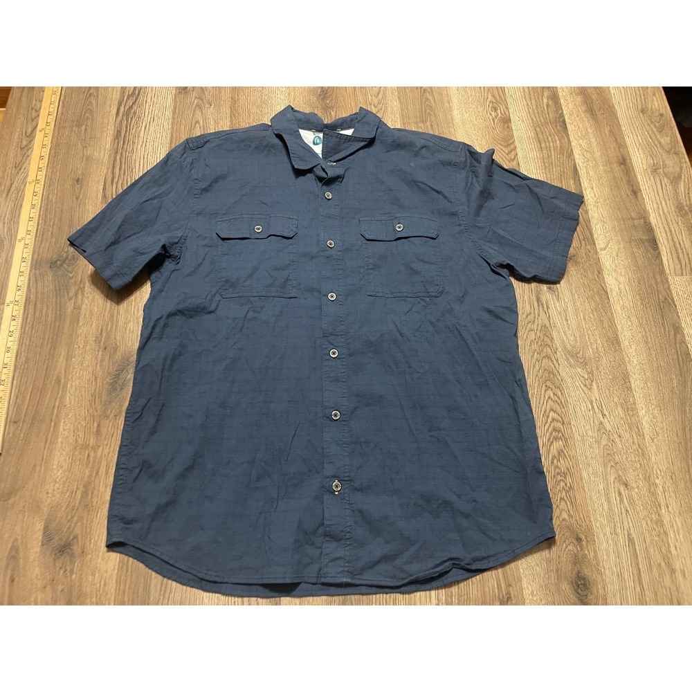 Sierra Designs Shirt, Men's Size XL, Blue, Short Sleeve Button Up Shirt